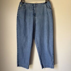 J Jill Jeans Women Size 12 Blue Straight Leg High Rise Denim Casual Capsule